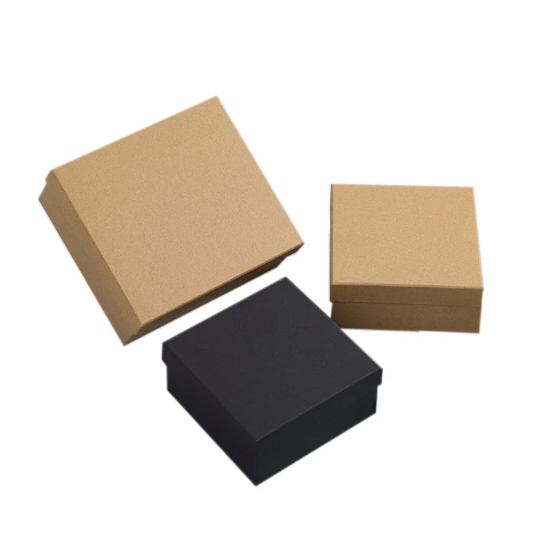 Kraft Black White Red Lid And Base by PacksFactory