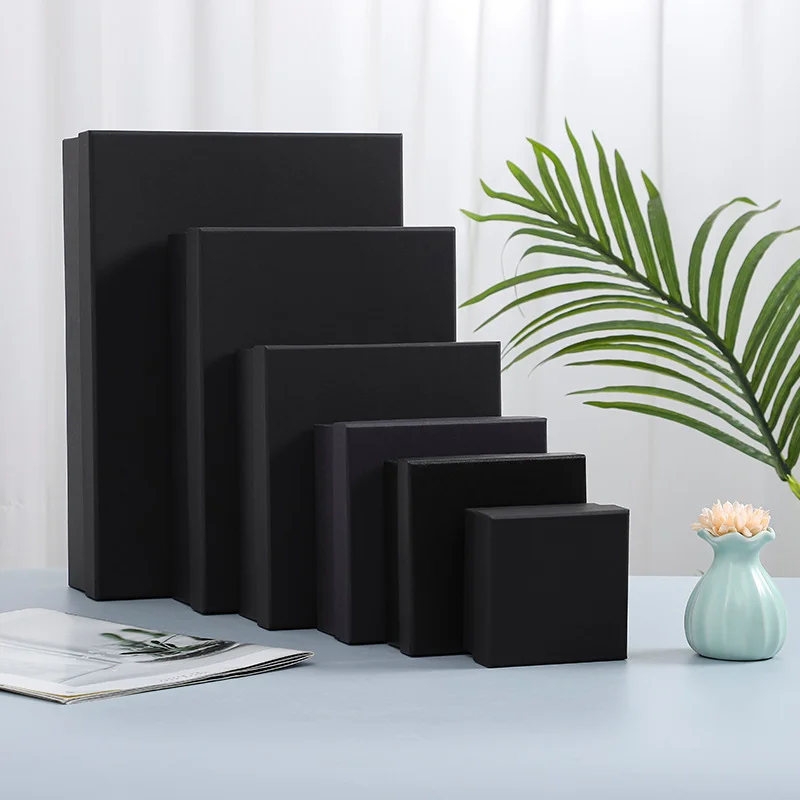 Kraft Black White Red Lid And Base by PacksFactory