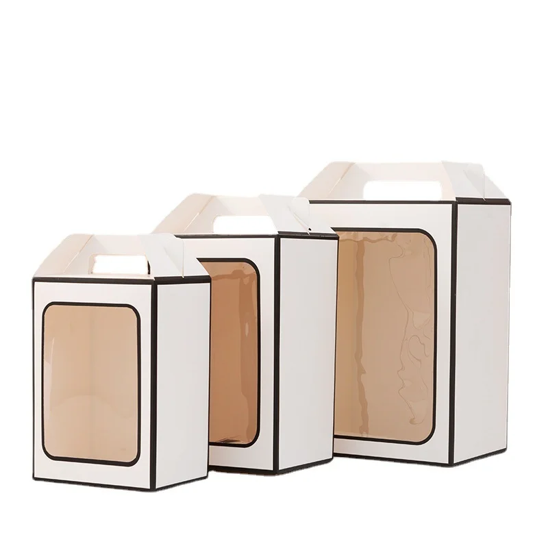 Handle Window Clear Window Gift Box by PacksFactory