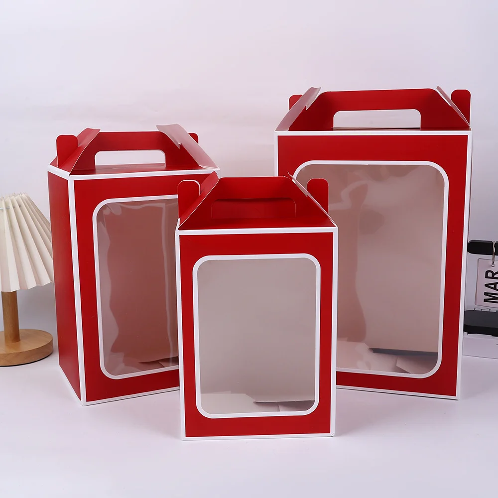 Handle Window Gift Box Flower by PacksFactory
