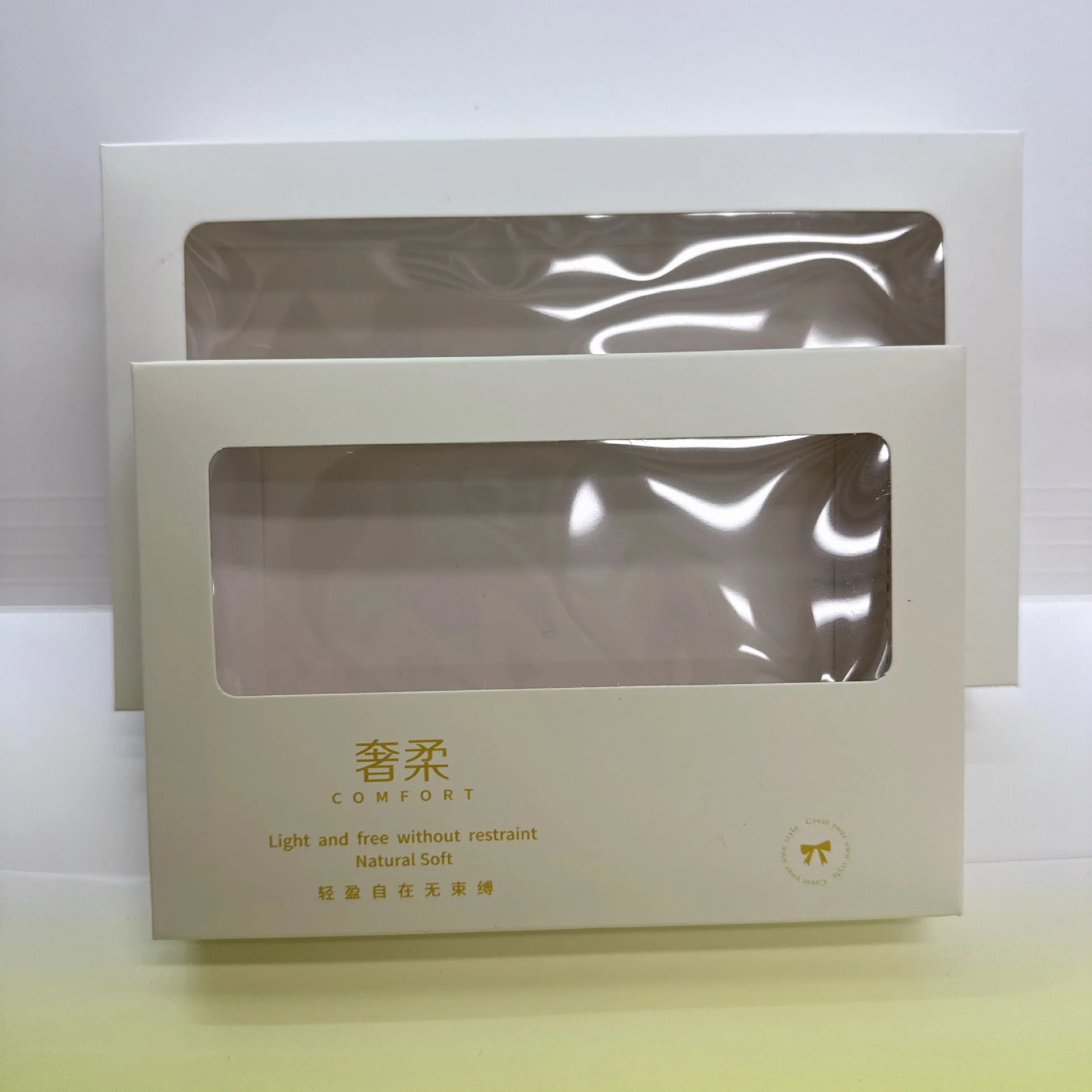 White Cardboard Window Packaging Box Socks by PacksFactory